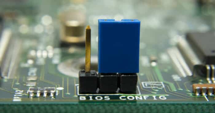 computer motherboard circuit. jumper bios config